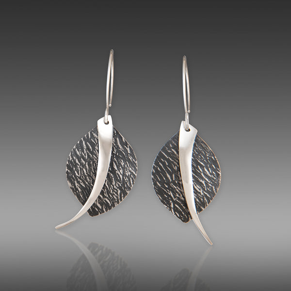 Elm Leaf Earrings - Sterling Silver