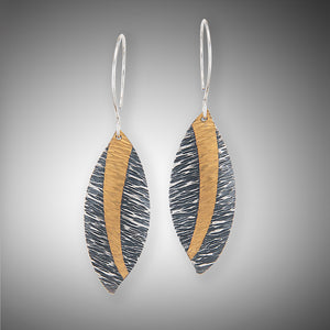 Keum-boo leaf earrings