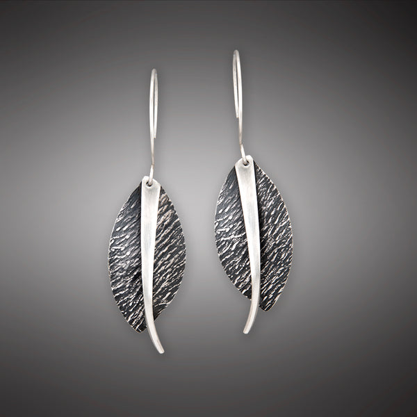 Laurel Leaf Earrings with Silver Accent